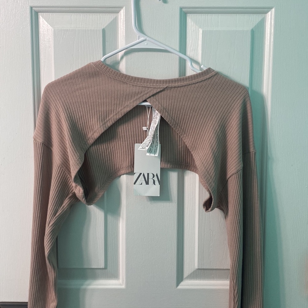 Zara: Womens long sleeve cross top